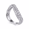 14K White Gold Stackable Wave Ring with 1.36ctw Diamonds Size 6.5 Fine Jewelry 25