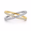 14K Two-Tone Criss Cross Ring with .26ctw Diamonds Size 6.5 Fine Jewelry 13