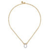 14K Two-Tone Teardrop Chain Necklace with .21ctw Diamonds 17″ Fine Jewelry 12