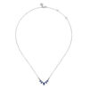 14K White Gold Chevron Bar Necklace with 1.16ctw Sapphires & .06ctw Diamonds Fine Jewelry 12