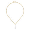14K Two-Tone Vertical Bar Link Necklace with .35ctw Diamonds 16″ Fine Jewelry 12