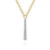 14K Two-Tone Vertical Bar Link Necklace with .35ctw Diamonds 16″ Fine Jewelry 10