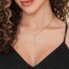 14K Two-Tone Vertical Bar Link Necklace with .35ctw Diamonds 16″ Fine Jewelry 11