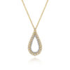 14K Two-Tone Teardrop Pendant Necklace with .46ctw Diamonds Fine Jewelry 10