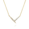 14K Yellow Gold Spike Chevron Bar Necklace with .36ctw Diamonds Fine Jewelry 10