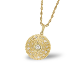14K Yellow Gold Pendant Necklace with .24ctw Diamonds 18"