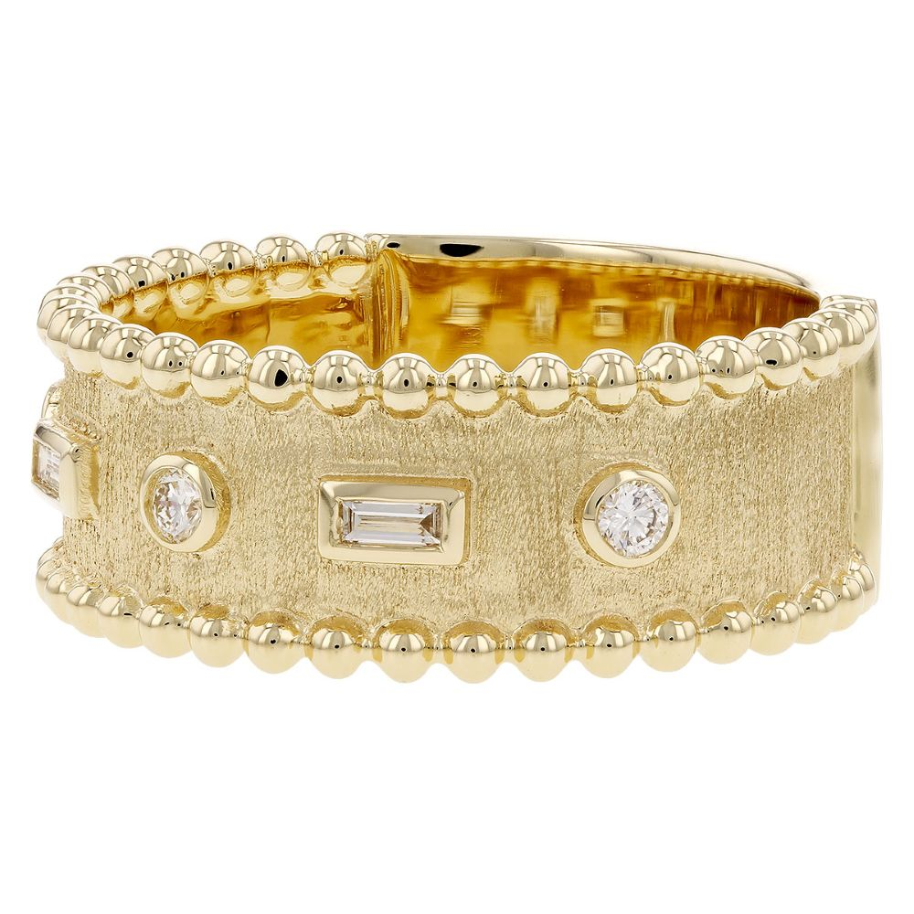14K Yellow Gold Ring with .11ctw Diamonds Size 7 Fine Jewelry 3