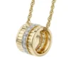 14K Yellow Gold Circle Pendant Necklace with .24ctw Diamonds 17″ Fine Jewelry 8