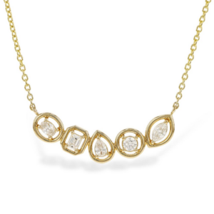 14K Yellow Gold Necklace with .50ctw Mixed Shape Diamonds 18"