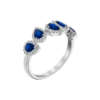 14K White Gold Ring with .95ctw Pear Sapphires & .24ctw Diamonds Size 7 Fine Jewelry 8