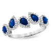 14K White Gold Ring with .95ctw Pear Sapphires & .24ctw Diamonds Size 7 Fine Jewelry 7