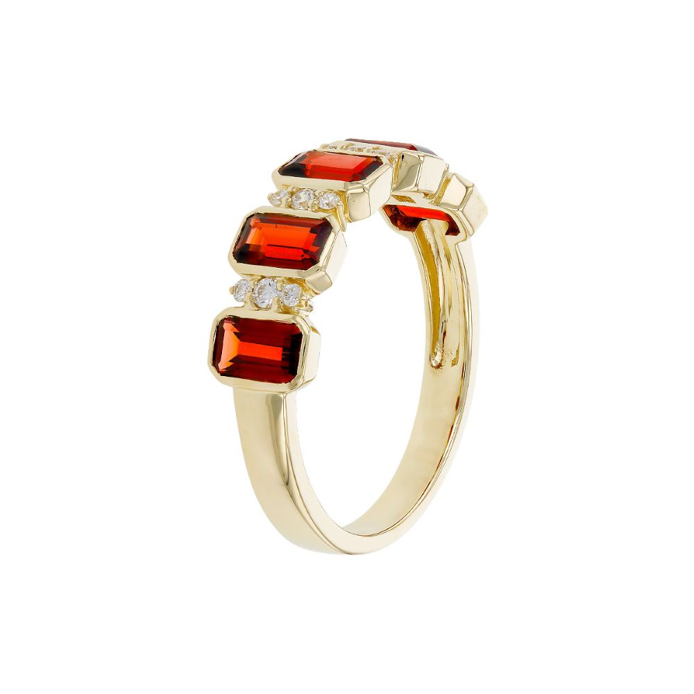 14K Yellow Gold Ring with 1.62ctw Garnets & .12ctw Diamonds Size 7 Fine Jewelry 2