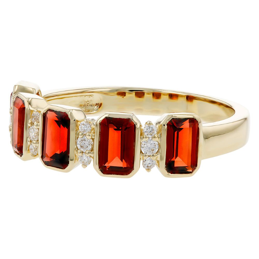 14K Yellow Gold Ring with 1.62ctw Garnets & .12ctw Diamonds Size 7 Fine Jewelry 3