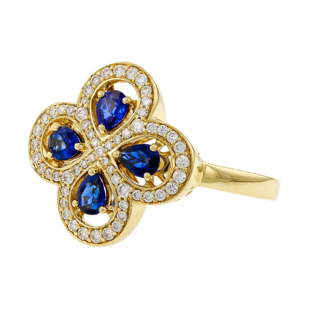 14K Yellow Gold Ring with .68ctw Sapphires & .28ctw Diamonds Size 7 Fine Jewelry 3
